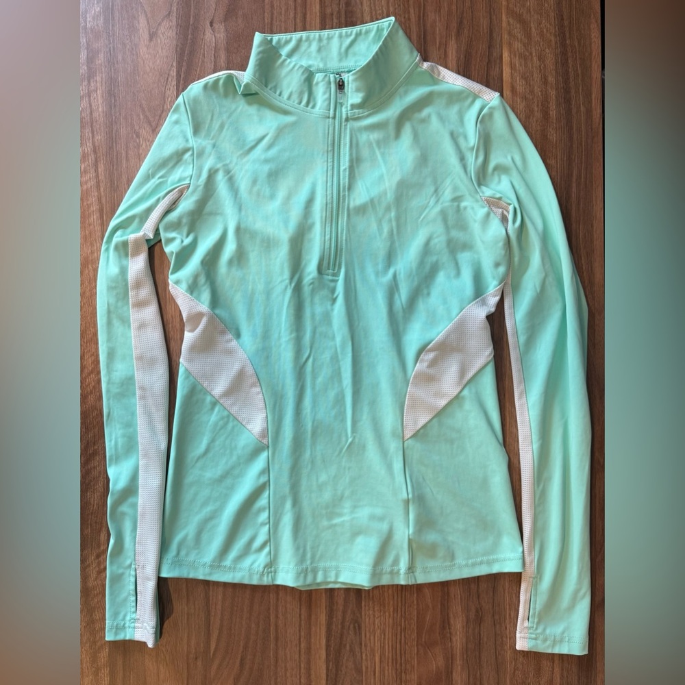 Ladies 1/4 zip sun shirt with mesh